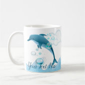 Happy Jumping Dolphin met bubbels Koffiemok (Links)