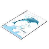 Happy Jumping Dolphin met bubbels Notitieboek (Linkerzijde)