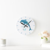 Happy Jumping Dolphin met bubbels Ronde Klok (Huis)