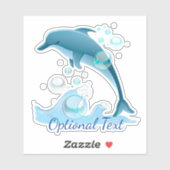 Happy Jumping Dolphin met bubbels Sticker (Vel)