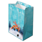 Happy Jumping Fox Gift Bag Medium Cadeauzakje (Achterkant Gekanteld)