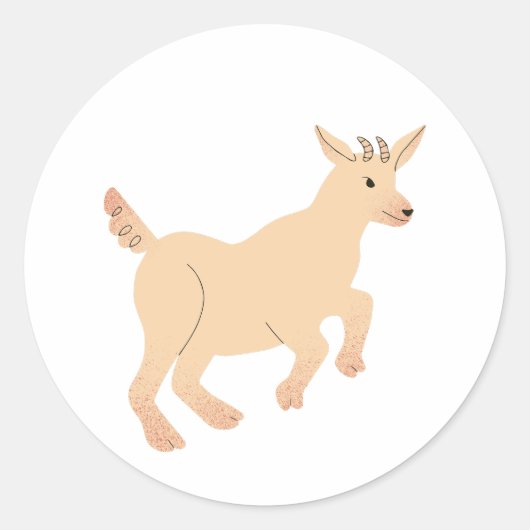 Happy Jumping Goat Kind Ronde Sticker (Voorkant)