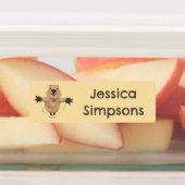 Happy jumping quokka cartoon gepersonaliseerd labels (Aangebracht)