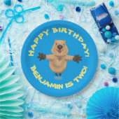 Happy jumping quokka gepersonaliseerde cartoon ver papieren bordje (Feest)