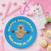 Happy jumping quokka gepersonaliseerde cartoon ver papieren bordje (Feest)