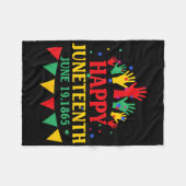 Happy Juneteenth 19 juni 1865 Afro-Amerikaanse BLA Fleece Deken (Voorkant (Horizontaal))