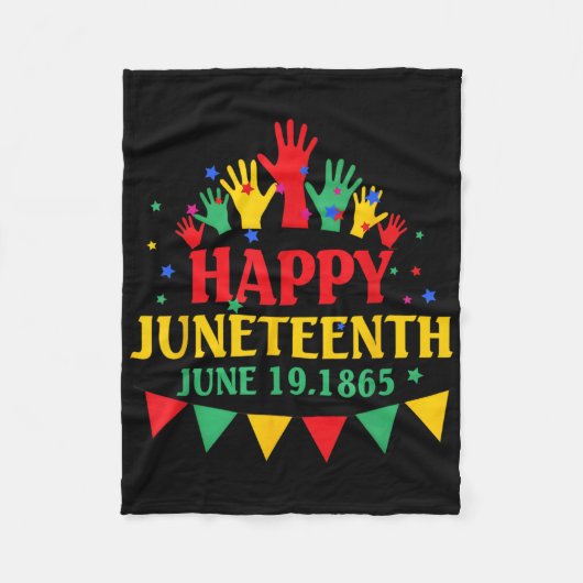Happy Juneteenth 19 juni 1865 Afro-Amerikaanse BLA Fleece Deken (Voorkant)