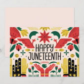 Happy Juneteenth 2025 Kleurrijke Vrijheidsdag Save The Date (Voorkant / Achterkant)