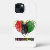 happy juneteenth african flag heart iPhone hoesje (Achterkant)