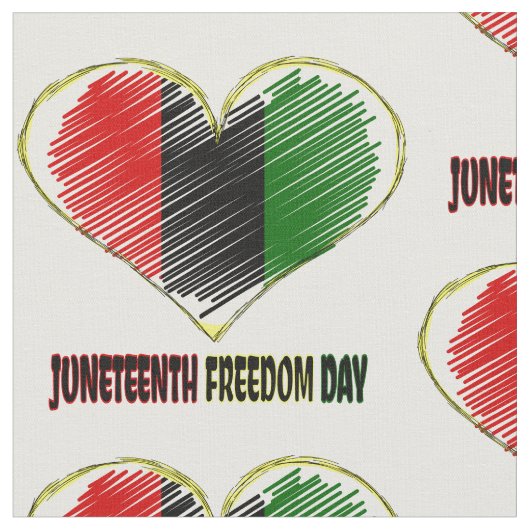 happy juneteenth african flag heart stof (Close Up)