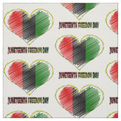 happy juneteenth african flag heart stof (Swatch)