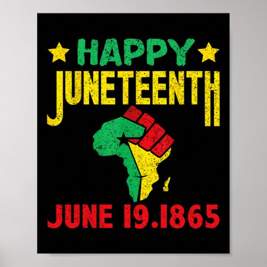 Happy Juneteenth Black History Month 19 juni Vrijg Poster (Voorkant)
