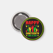 Happy Juneteenth Black Red Green Yellow Hands Magneet (Voorkant / Achterkant)