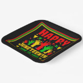 Happy Juneteenth Black Red Green Yellow Hands Papieren Bordje (Gebogen)