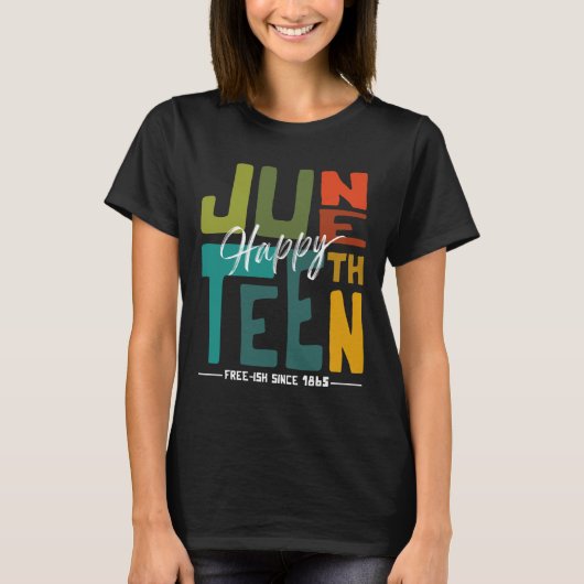 Happy Juneteenth Breaking Every Chain beroemd gema T-shirt (Voorkant)