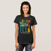Happy Juneteenth Breaking Every Chain beroemd gema T-shirt (Voorkant volledig)