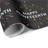 Happy Juneteenth Celebrate Black Independence Day Cadeaupapier (Rol Hoek)