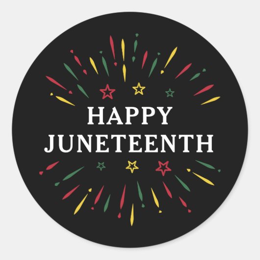Happy Juneteenth Celebrate Black Independence Day Ronde Sticker (Voorkant)