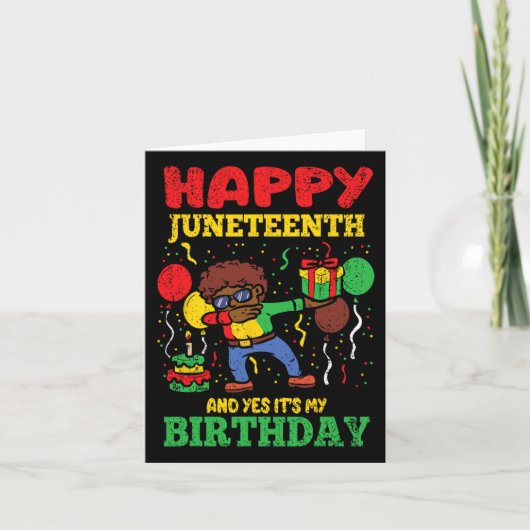 Happy Juneteenth en ja, het is mijn verjaardag BLM Kaart (Voorkant)