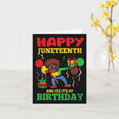 Happy Juneteenth en ja, het is mijn verjaardag BLM Kaart (Gele Bloem)