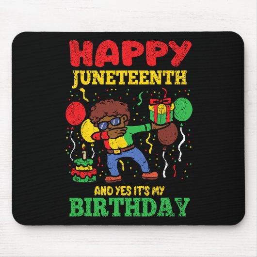 Happy Juneteenth en ja, het is mijn verjaardag BLM Muismat (Voorkant)
