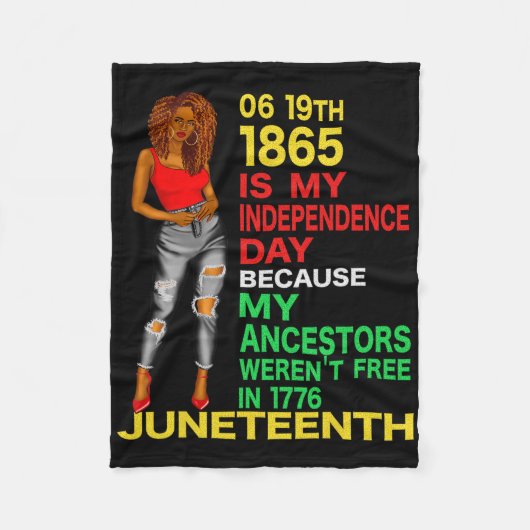 Happy Juneteenth is Mijn Onafhankelijkheidsdag Fre Fleece Deken (Voorkant)