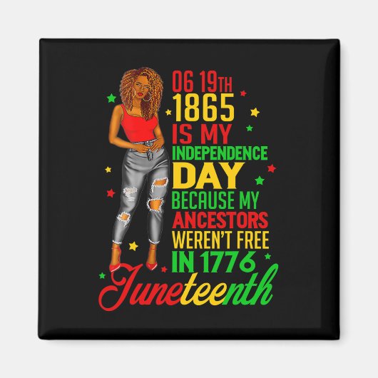 Happy Juneteenth is Mijn Onafhankelijkheidsdag Fre Magneet (Voorkant)