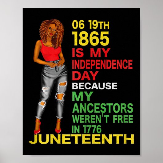 Happy Juneteenth is Mijn Onafhankelijkheidsdag Fre Poster (Voorkant)