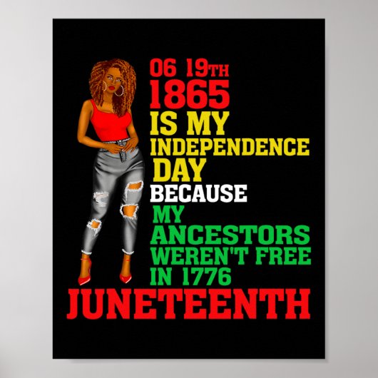 Happy Juneteenth is Mijn Onafhankelijkheidsdag Fre Poster (Voorkant)