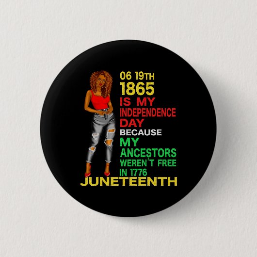 Happy Juneteenth is Mijn Onafhankelijkheidsdag Fre Ronde Button 5,7 Cm (Voorkant)
