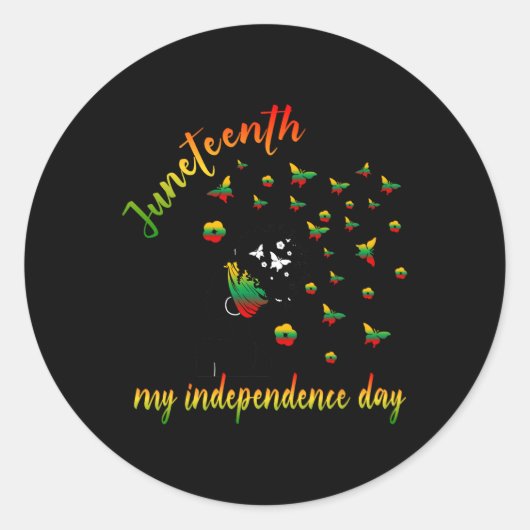 Happy Juneteenth is Mijn Onafhankelijkheidsdag Fre Ronde Sticker (Voorkant)