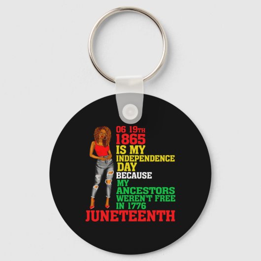 Happy Juneteenth is Mijn Onafhankelijkheidsdag Fre Sleutelhanger (Voorkant)