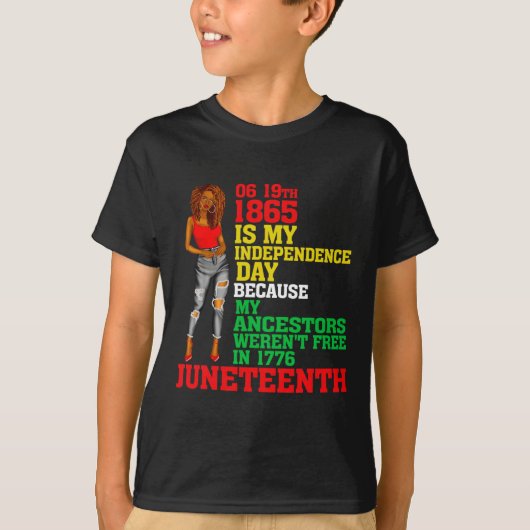 Happy Juneteenth is Mijn Onafhankelijkheidsdag Fre T-shirt (Voorkant)