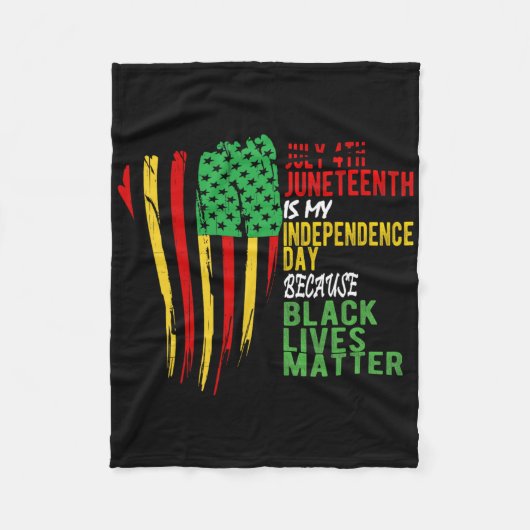 Happy Juneteenth is mijn onafhankelijkheidsdag gra Fleece Deken (Voorkant)