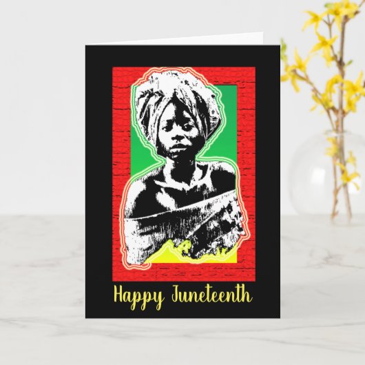 Happy Juneteenth Kaart (Gele Bloem)