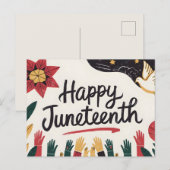 Happy Juneteenth Kleurrijke Vrijheidsdag Design Briefkaart (Voorkant / Achterkant)