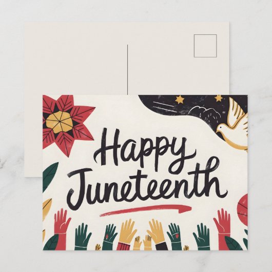 Happy Juneteenth Kleurrijke Vrijheidsdag Design Briefkaart (Voorkant / Achterkant)