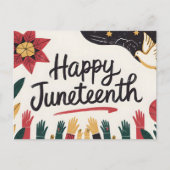 Happy Juneteenth Kleurrijke Vrijheidsdag Design Briefkaart (Voorkant)