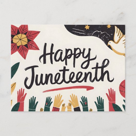 Happy Juneteenth Kleurrijke Vrijheidsdag Design Briefkaart (Voorkant)