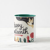 Happy Juneteenth Kleurrijke Vrijheidsdag Design Mok (Midden)