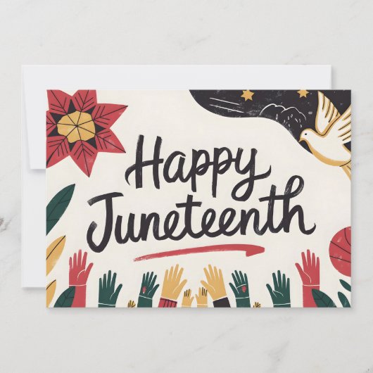 Happy Juneteenth Kleurrijke Vrijheidsdag Design Save The Date (Voorkant)