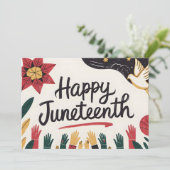 Happy Juneteenth Kleurrijke Vrijheidsdag Design Save The Date (Staand voorkant)