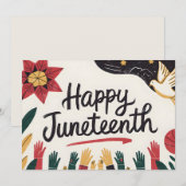 Happy Juneteenth Kleurrijke Vrijheidsdag Design Save The Date (Voorkant / Achterkant)