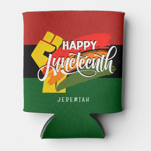 HAPPY JUNETEENTH Pan African Blikjeskoeler (Voorkant)