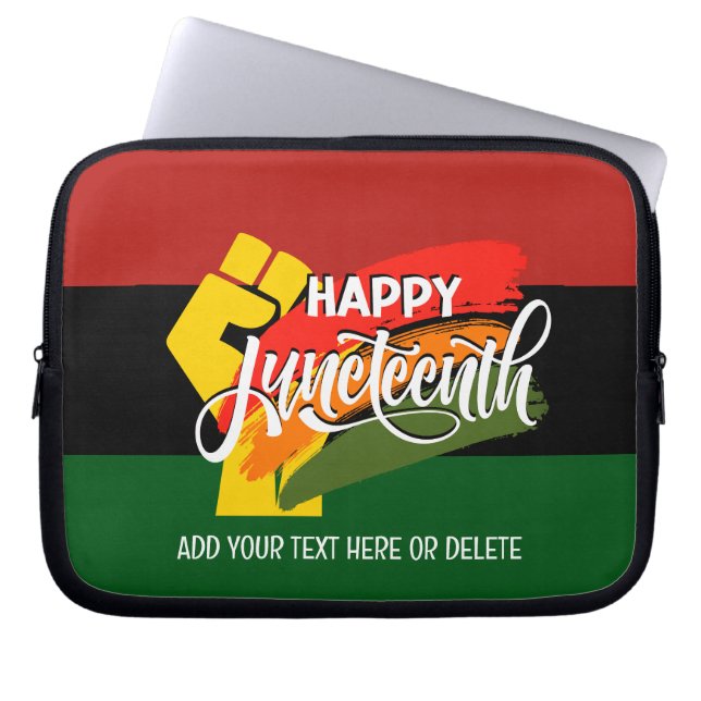 HAPPY JUNETEENTH Pan African Laptop Sleeve (Voorkant)