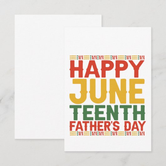 Happy JuneTeenth Vaderdag Black History-maand Bedankkaart (Voorkant / Achterkant)