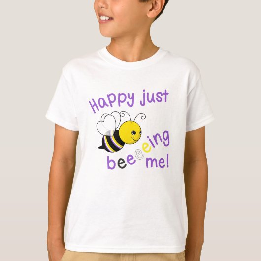 Happy Just Beeeing Me NB Nonbinary Bee T-shirt (Voorkant)