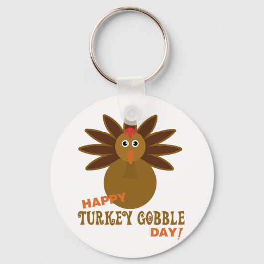 Happy Kalkoen Gak Day Thanksgiving Sleutelhanger (Voorkant)