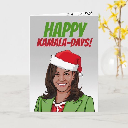 Happy Kamala Days Kerstmis Kaart (Gele Bloem)