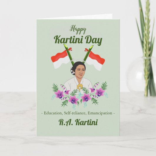 Happy Kartini Day Womens Indonesia Hero Kaart (Voorkant)